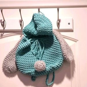 hand made crochet bunny backpack